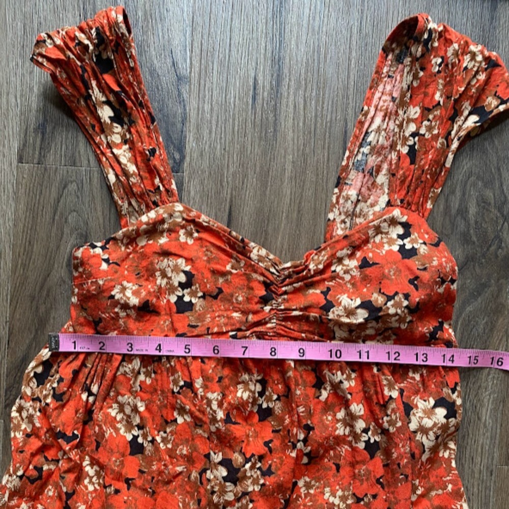 Free People Linen Blend Pattern Play Mini Dress S View 2